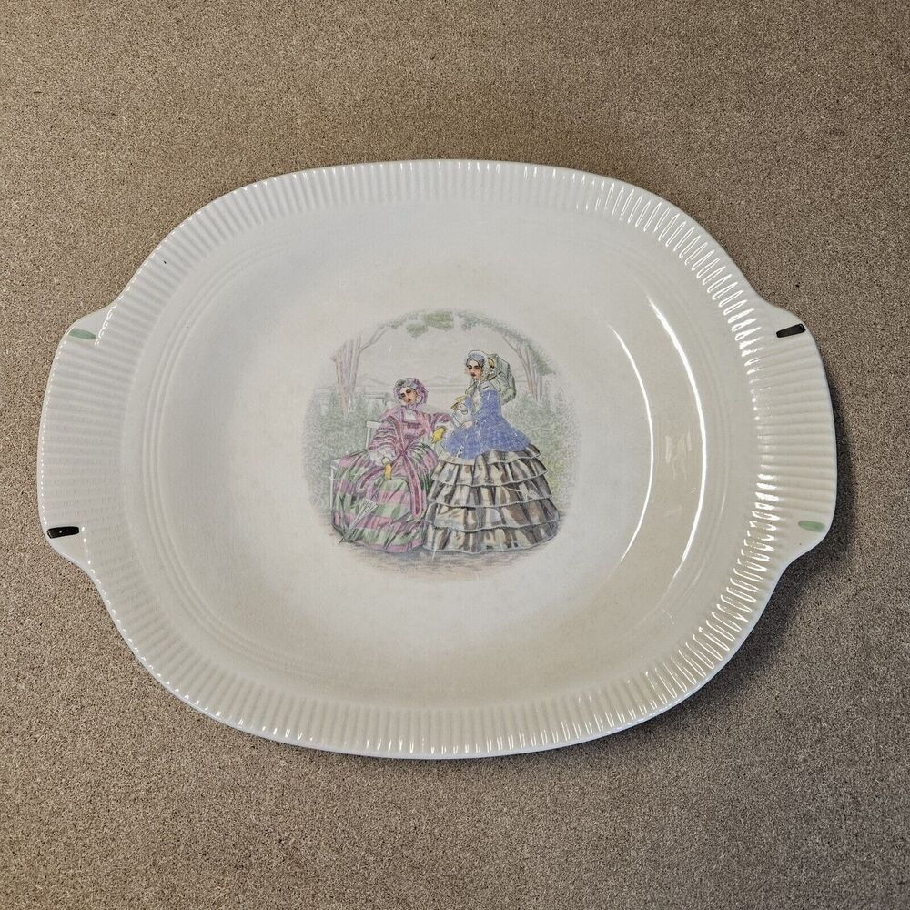 Vintage GODEY PRINTS Salem China Victorian SERVING PLATTER Plate 12x9.5